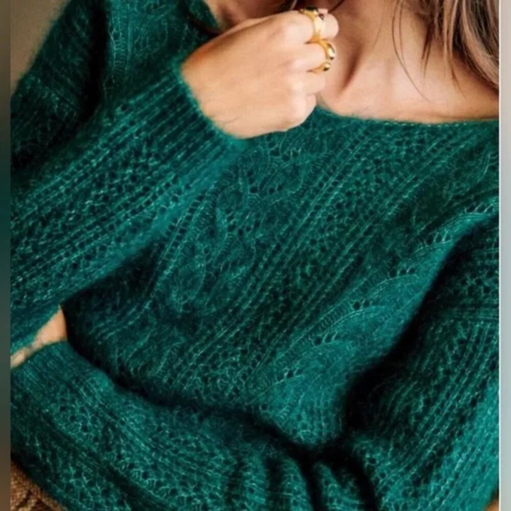 Sezane Malou Jumper Vert Émeraude - Size XS